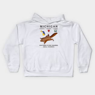 Michigan - Southern Flying Squirrel - State, Heart, Home - state symbols Kids Hoodie